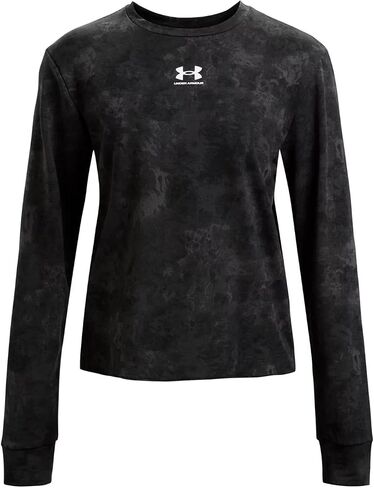 Under Armour - Womens Rival Terry Print Crew Long-Sleeve T-Shirt in Kuwait