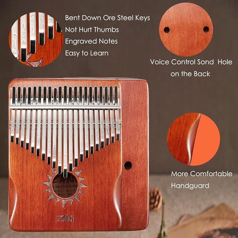 LvPets Kalimba 21 Key Thumb Piano Premium Mahogany Cat Lovers نمط إصبع البيانو العروة Mbira هدية آلة موسيقية محمولة للأطفال الهواة والمبتدئين (أزرق متدرج) in Kuwait