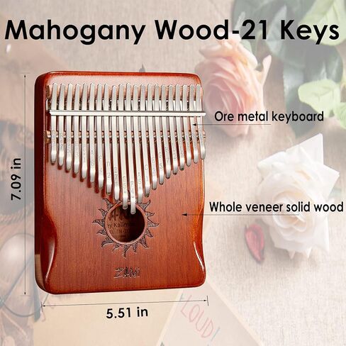 LvPets Kalimba 21 Key Thumb Piano Premium Mahogany Cat Lovers نمط إصبع البيانو العروة Mbira هدية آلة موسيقية محمولة للأطفال الهواة والمبتدئين (أزرق متدرج) in Kuwait