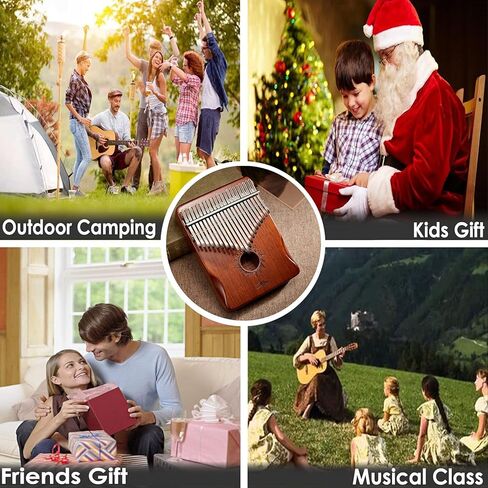 LvPets Kalimba 21 Key Thumb Piano Premium Mahogany Cat Lovers نمط إصبع البيانو العروة Mbira هدية آلة موسيقية محمولة للأطفال الهواة والمبتدئين (أزرق متدرج) in Kuwait