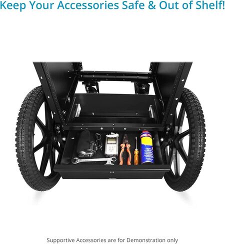 بروايم درج سفلي بقفل ذكي للحفاظ على الاكسسوارات منظمة وآمنة، لمختلف ادوات الصوت/الفيديو | لمحطة عمل عربة ساوند شيف | قفل برمز مكون من 3 ارقام (CT-SDCF-SD) in Kuwait