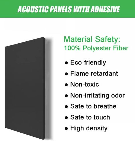 لوحات Deecam الصوتية 12 حزمة 12 بوصة × 12 بوصة × 0.4 بوصة لوحات عازلة للصوت عالية الكثافة، رغوة عازلة للضوضاء مقاومة للهب تمتص الضوضاء والأصداء في الداخل، ديكور الغرفة، أسود in Kuwait