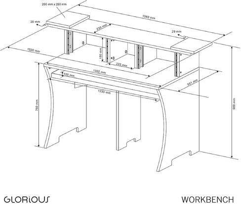 اثاث ستوديو من جلوريوس، ابيض (AMS-WORKBENCH-WHT) in Saudi Arabia