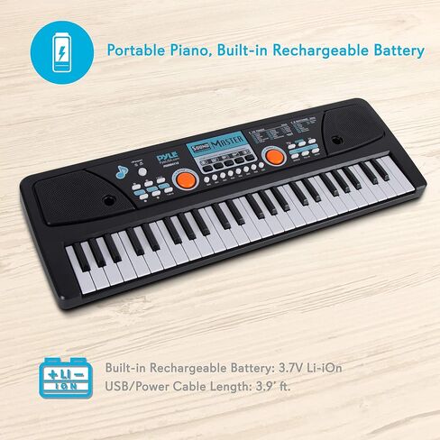 PYLE-PRO Electric Keyboard Piano for Kids-Portable 49 Key Electronic Musical Karaoke Keyboard, Learning Keyboard for Children w/Drum Pad, Recording, Microphone, Built-in Speaker-PKBRD4911PK (Pink) in Saudi Arabia