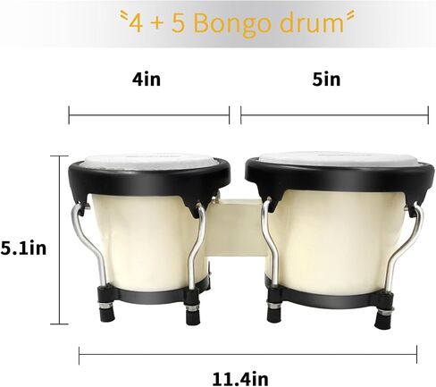 Soulmate Bongo Drums 6 "و 7" Bongos للمبتدئين البالغين والأطفال، أداة قرع خشبية محترفة مع مفتاح ضبط، أحمر نبيذي in Saudi Arabia