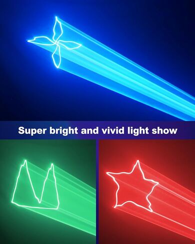 استمتع بأضواء الحفلات الليزرية DJ - ضوء الليزر المسح الضوئي للديسكو ثلاثي الأبعاد بالألوان الكاملة مع تنشيط الصوت والتحكم DMX - مثالي للحفلات والنادي والحفلات الموسيقية وأعياد الميلاد وحفلات الزفاف in Kuwait