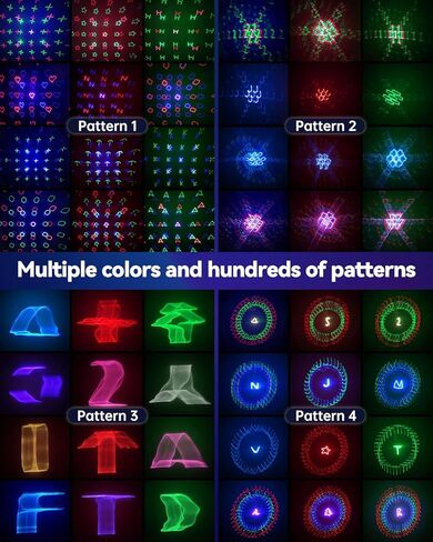 استمتع بأضواء الحفلات الليزرية DJ - ضوء الليزر المسح الضوئي للديسكو ثلاثي الأبعاد بالألوان الكاملة مع تنشيط الصوت والتحكم DMX - مثالي للحفلات والنادي والحفلات الموسيقية وأعياد الميلاد وحفلات الزفاف in Kuwait