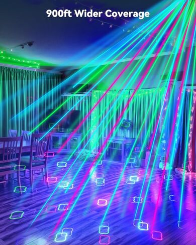 استمتع بأضواء الحفلات الليزرية DJ - ضوء الليزر المسح الضوئي للديسكو ثلاثي الأبعاد بالألوان الكاملة مع تنشيط الصوت والتحكم DMX - مثالي للحفلات والنادي والحفلات الموسيقية وأعياد الميلاد وحفلات الزفاف in Kuwait