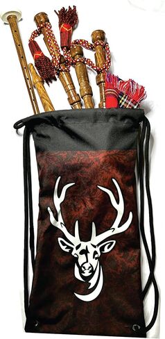 Mini Highland Scottish Bagpipes Rosewood irish Starter playable for beginner/baby kids junior Toy bagpipe Set 2reeds,Backpack (kids royal stewart) in Kuwait