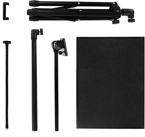 حامل ثلاثي القوائم لجهاز العرض واللاب توب والكمبيوتر والتابلت ومعدات الدي جيه مع حامل جوال على شكل عنق الاوزة بارتفاع قابل للتعديل حتى 42 انش مع مقاس لوحة 15 انش × 11 انش - مثالي للاستخدام في المسرح in Kuwait