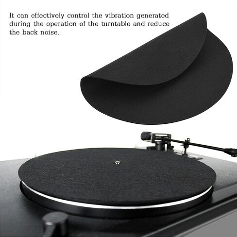 ASHATA Turntable Platter Mat, Turntable Platter Mat Black Rubber 1PCS Ultra-Thin Anti-Static Turntable Record Pad Antistatic Flat Soft Mat Slipmat Mat Pad, for Universal to in Saudi Arabia