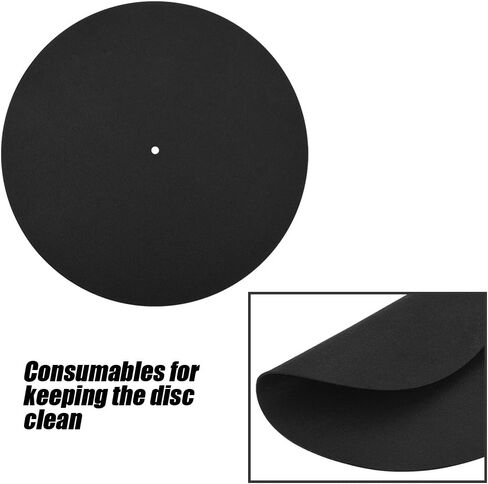 ASHATA Turntable Platter Mat, Turntable Platter Mat Black Rubber 1PCS Ultra-Thin Anti-Static Turntable Record Pad Antistatic Flat Soft Mat Slipmat Mat Pad, for Universal to in Saudi Arabia