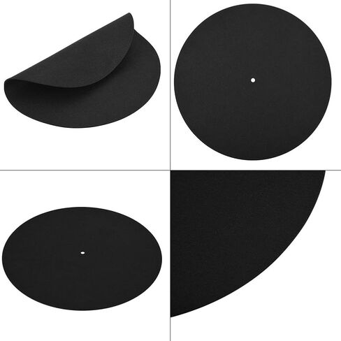 ASHATA Turntable Platter Mat, Turntable Platter Mat Black Rubber 1PCS Ultra-Thin Anti-Static Turntable Record Pad Antistatic Flat Soft Mat Slipmat Mat Pad, for Universal to in Saudi Arabia