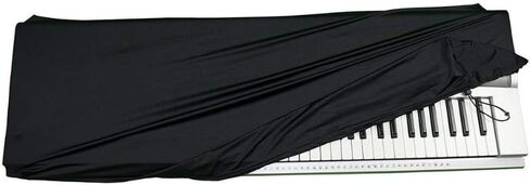 غطاء غبار لوحة مفاتيح البيانو لـ 61/76/88 مفتاحًا - غطاء لوحة مفاتيح واقٍ قابل للتمدد للبيانو الكهربائي/الرقمي، مشبك قفل سلك مرن، يمكن غسله في الغسالة (88 مفتاحًا) in Kuwait