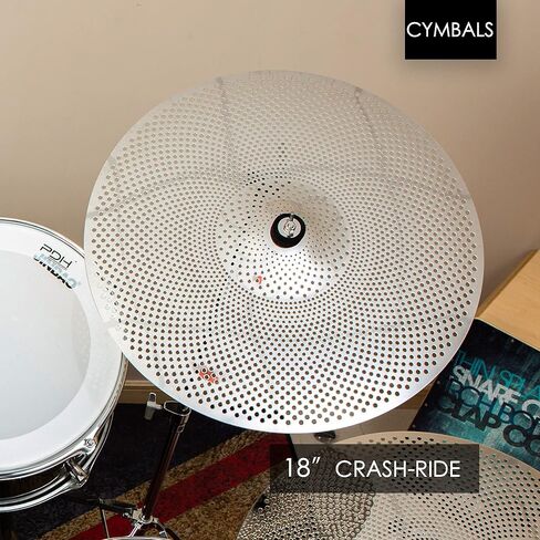 صنج ركوب تحطم منخفض الحجم، صنج 18 انش للتدريب على الاصطدام، صنج هادئ (18 انش، فضي) in Kuwait