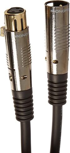 Monoprice XLR Male to XLR Female Cable - 25 Feet - Black, 16AWG, Gold Plated, Microphone & Interconnect - Stage Right Series in Saudi Arabia