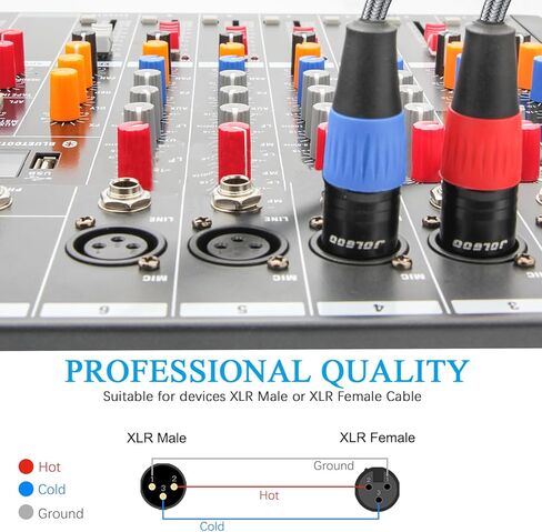 كابلات JOLGOO XLR بطول 50 قدم عبوتين، كابل DMX، كابل ميكروفون XLR ذكر إلى أنثى XLR متوازن 3 دبابيس XLR للاستخدام في الاستوديو والمرحلة in Kuwait