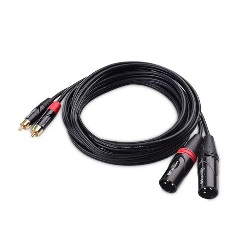 كابل ماترز كابل توصيل مزدوج RCA إلى XLR غير متوازن بطول 10 أقدام، 2 كابل ذكر RCA إلى XLR (كابل XLR مزدوج إلى RCA) - 10 أقدام in Saudi Arabia