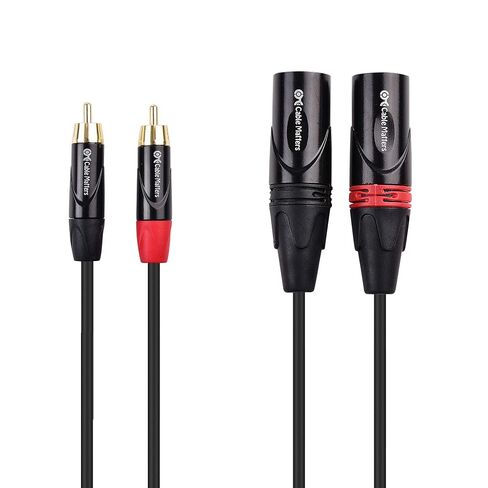 كابل ماترز كابل توصيل مزدوج RCA إلى XLR غير متوازن بطول 10 أقدام، 2 كابل ذكر RCA إلى XLR (كابل XLR مزدوج إلى RCA) - 10 أقدام in Saudi Arabia