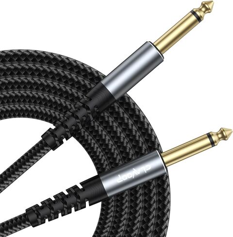 كابل جيتار CLAVOOP بطول 15 قدم، كابلات أدوات الجيتار الكهربائي سلك أمبير 1/4 بوصة TS 6.35 مم سلك صوت مستقيم ذكر للجيتار الكهربائي، لوحة المفاتيح، الجهير، الخلاط، مكبر الصوت، مكبر الصوت والمزيد in Kuwait