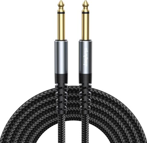 كابل جيتار CLAVOOP بطول 15 قدم، كابلات أدوات الجيتار الكهربائي سلك أمبير 1/4 بوصة TS 6.35 مم سلك صوت مستقيم ذكر للجيتار الكهربائي، لوحة المفاتيح، الجهير، الخلاط، مكبر الصوت، مكبر الصوت والمزيد in Kuwait