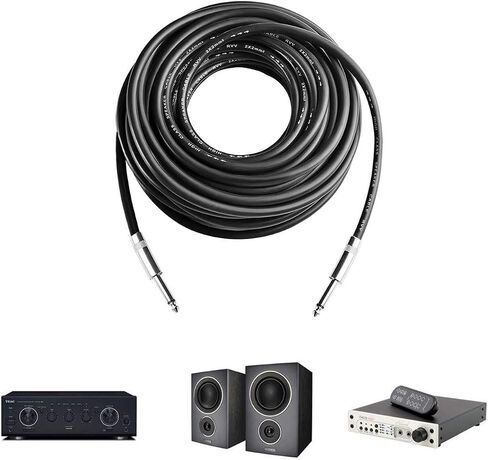 2Pcs 50ft 12AWG 1/4" TS Cable Heavy Duty Audio Amplifier Speaker Cord in Kuwait