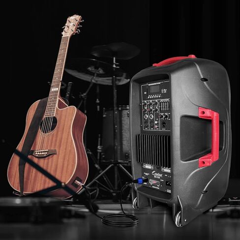 exoton 2 حزمة 25 قدم مكبر صوت إلى 1/4 بوصة كابلات مكبر صوت ذكر، سلك توصيل مضخم صوت احترافي بقياس 12 سلك AWG، سلك كابل مكبر صوت DJ/PA مع موصل قفل ملتوي-2 in Kuwait