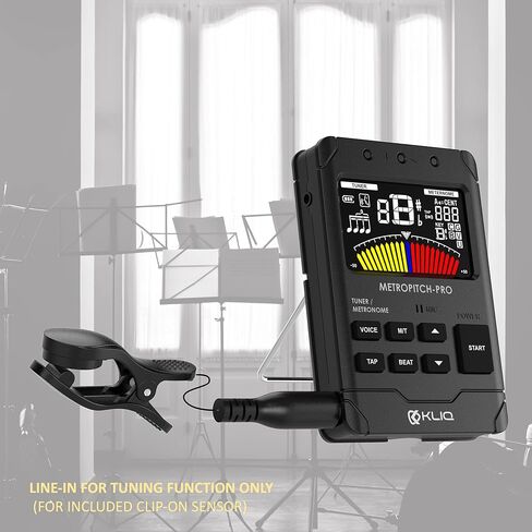 KLIQ MetroPitch - موالف Metronome لجميع الأدوات - مع الجيتار، والجير، والكمان، والقيثارة، وأوضاع الضبط اللوني (MetroPitch، أسود) in Saudi Arabia