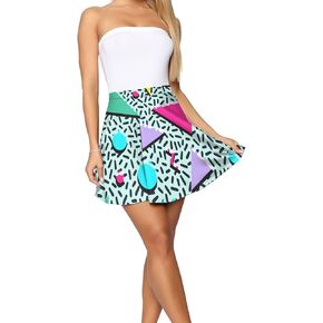 SHOUENN عيد الفصح نمط الزخرفية البيض مظلة قصيرة تنورة عالية الخصر اندلعت السيدات تنورة صغيرة in Kuwait