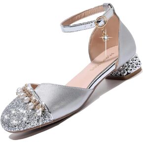 PORMIMOS Little Girls Heels Dress Shoes Big Kid Mary Jane Closed-Toe Sandals Flower Pumps Party Wedding Princess Shoes Performance in Saudi Arabia