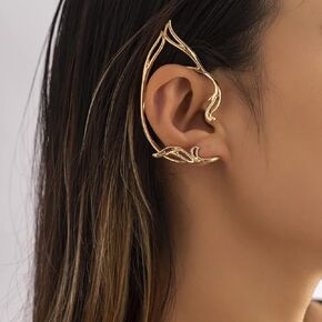 kenjudess القوطية الأصفاد الأذن 2pcs لطيف القط الأذن التفاف غير مثقوب الغضروف متسلق الأقراط تأثيري حزب الأذن الملحقات للنساء المراهقات الفتيات (الذهب)