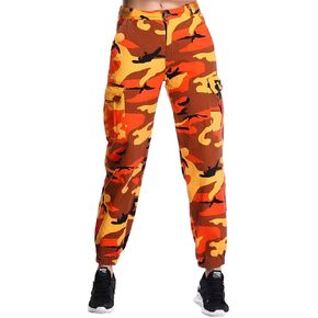 ZODLLS Women's Camo Pants Cargo Trousers Cool Camouflage Pants Elastic Waist Casual Multi Jogger Pants with Pocket