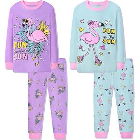 Joyond Girls Pajamas for Toddler Kids Child Snug-Fit Clothes Pjs Long Cotton Sleepwear Set in Kuwait