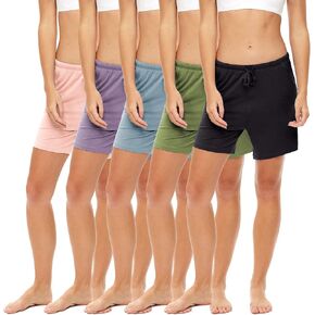 سراويل قصيرة نسائية مثيرة بيسيكس مكونة من 5 قطع من Anywear برباط فائق النعومة/سراويل قصيرة للتمرين واليوجا غير رسمية للنوم والنوم من القطن رايون in Kuwait
