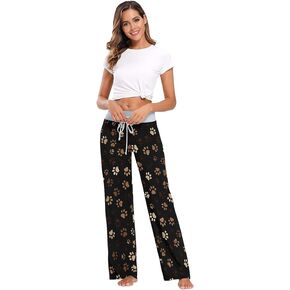 Jdadrh Women's Comfy Pajama Pants Sleepwear Casual Drawstring Palazzo Lounge Wide Leg Pants Pj Bottoms