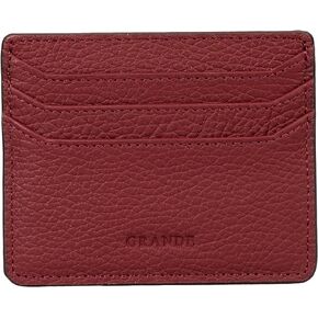 grande 3633 Genuine Leather Card Holder For Women and Men Super Slim Minimalist Small Snap Wallet (Black)