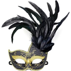 Feather Masquerade Mask,Venetian Costume Christmas Party Mask. in Saudi Arabia