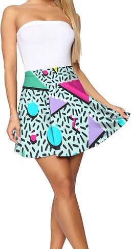 SHOUENN عيد الفصح نمط الزخرفية البيض مظلة قصيرة تنورة عالية الخصر اندلعت السيدات تنورة صغيرة in Kuwait