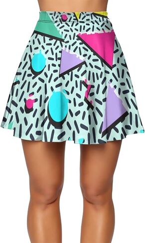 SHOUENN عيد الفصح نمط الزخرفية البيض مظلة قصيرة تنورة عالية الخصر اندلعت السيدات تنورة صغيرة in Kuwait