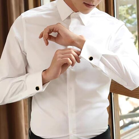 Cufflinks for Men and Tuxedo Shirt Studs Set with Gift Box Stainless Steel Cufflinks in Kuwait