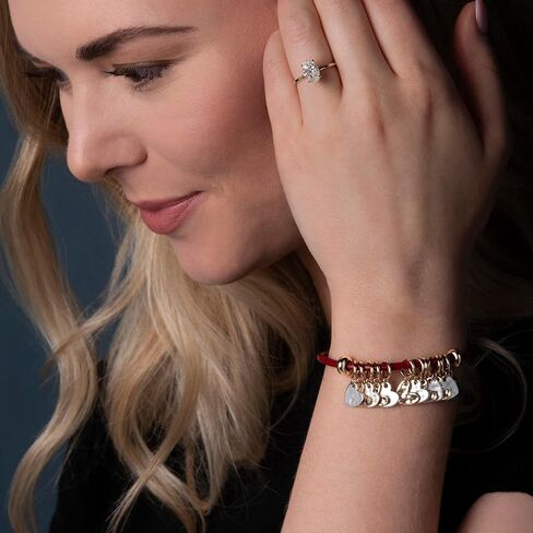 DEMDACO Golden Silver Tone Heart Red One Size Fits Most Brass Leather and Metal Charm Bracelet in Saudi Arabia