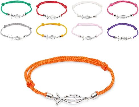 أساور دينية للرجال والنساء، سمكة مسيحية (عبوة من 12 قطعة), معدن, زنك in Kuwait