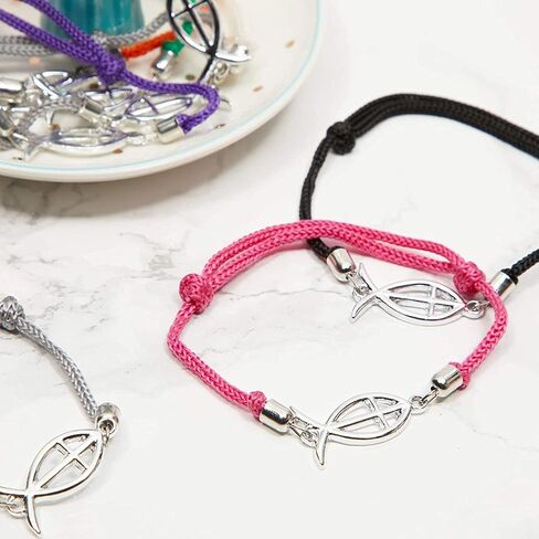 أساور دينية للرجال والنساء، سمكة مسيحية (عبوة من 12 قطعة), معدن, زنك in Kuwait