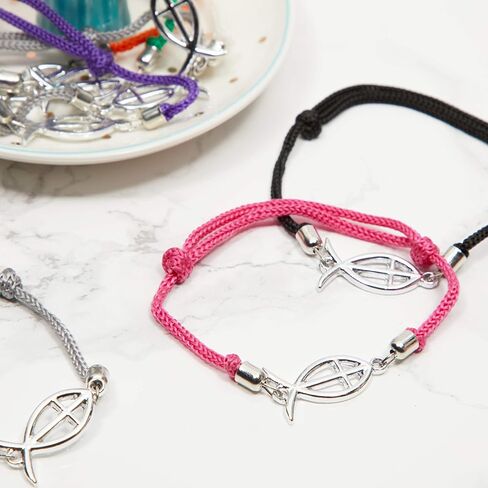 أساور دينية للرجال والنساء، سمكة مسيحية (عبوة من 12 قطعة), معدن, زنك in Kuwait