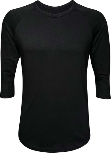 تي شيرت ILTEX Raglan بأكمام 3/4 جيرسي بيسبول رياضي للجنسين (30+ لون) in Kuwait