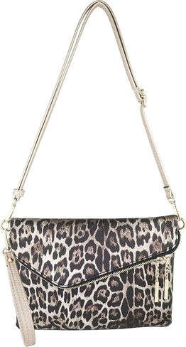 B BRENTANO Fold-Over Envelope Wristlet Clutch Crossbody Bag with Tassel Accents in Kuwait