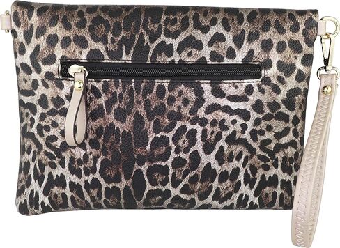 B BRENTANO Fold-Over Envelope Wristlet Clutch Crossbody Bag with Tassel Accents in Kuwait