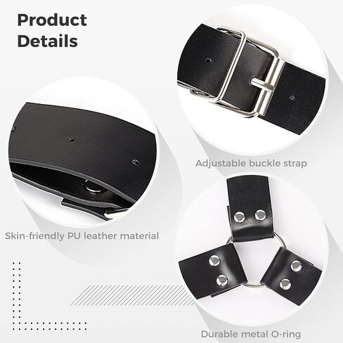 Men's Leather Shiny Body Chest Harness Belt Buckle Adjustable Clubwear Party Costume (Black) in Kuwait