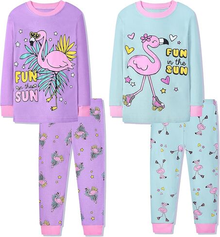 Joyond Girls Pajamas for Toddler Kids Child Snug-Fit Clothes Pjs Long Cotton Sleepwear Set in Kuwait
