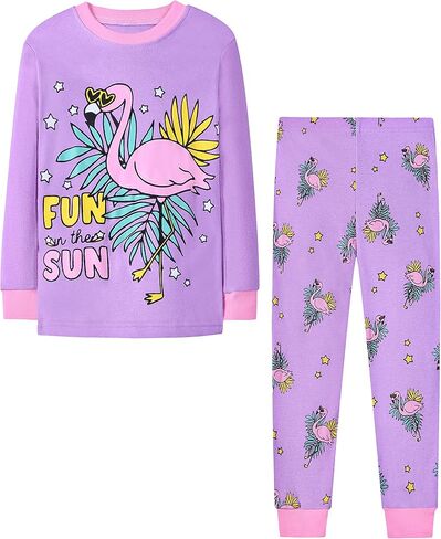 Joyond Girls Pajamas for Toddler Kids Child Snug-Fit Clothes Pjs Long Cotton Sleepwear Set in Kuwait